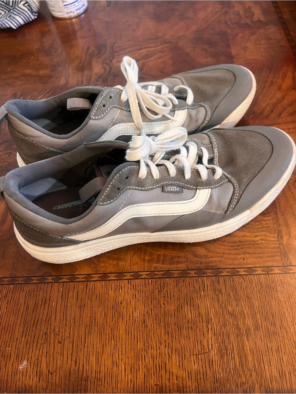 Vans Gray Ultrarange Sneakers with White Side Stripe